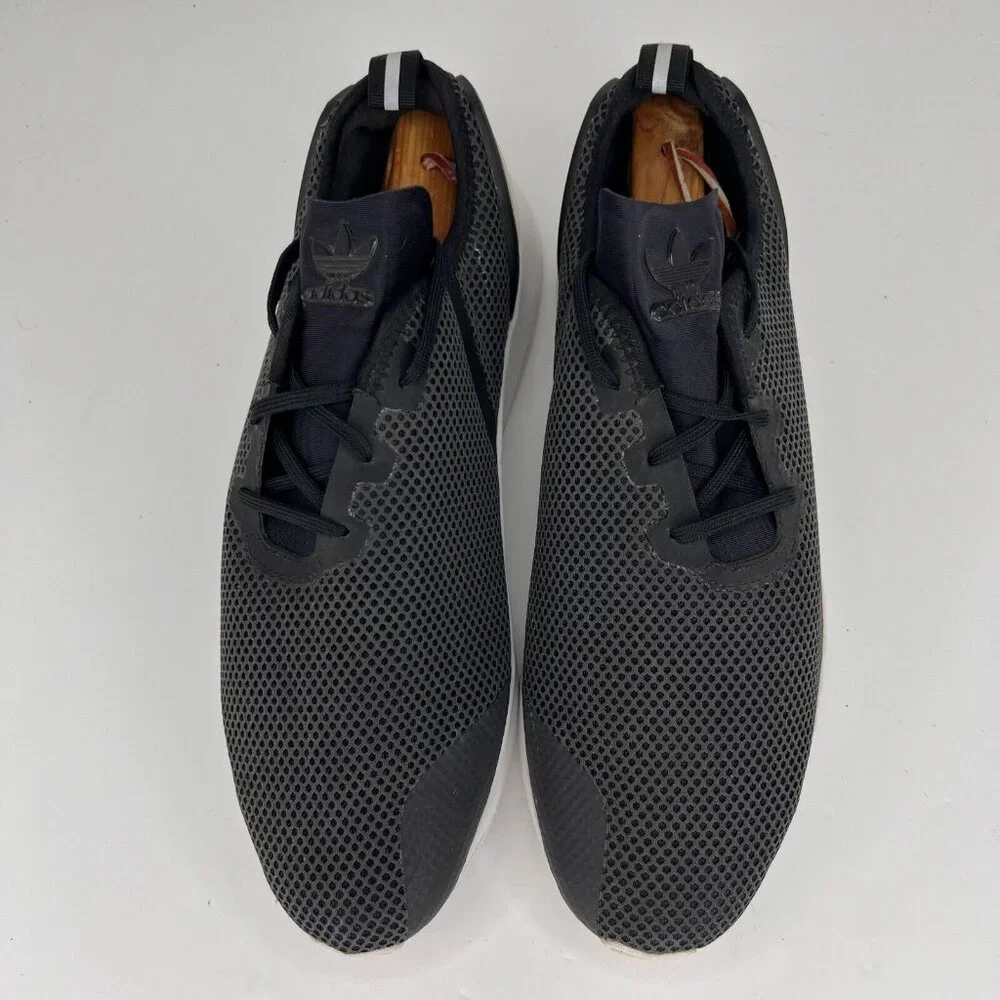 Adidas Mens Black ZX Flu Adv Asym Core Low Top Mesh Lace Up Size 11 Sneakers